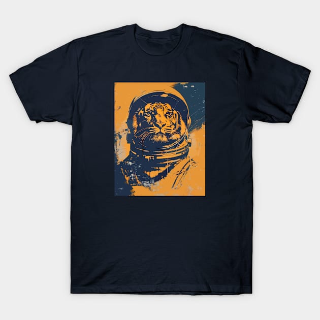 Vintage tiger astronaut portrait T-Shirt by etherElric